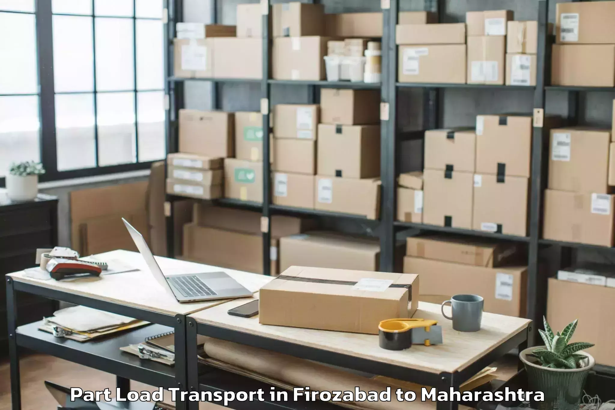 Professional Firozabad to Korpana Part Load Transport